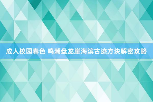 成人校园春色 鸣潮盘龙崖海滨古迹方块解密攻略