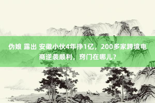 伪娘 露出 安徽小伙4年挣1亿，200多家跨境电商逆袭顺利，